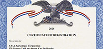 FDA Certificate VUA Agriculture Corporation